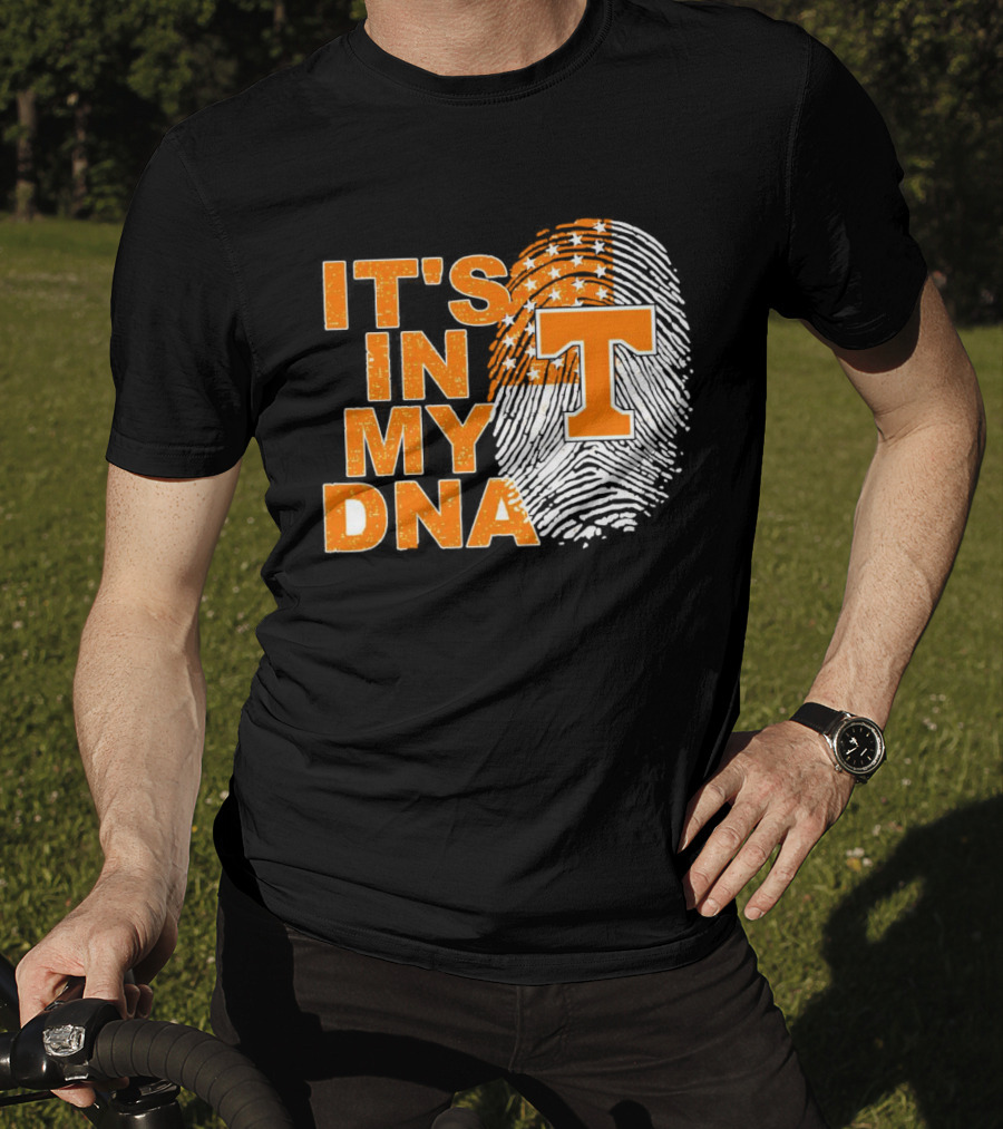 Tennessee Volunteers It's In My DNA Fingerprint American Flag T-Shirt