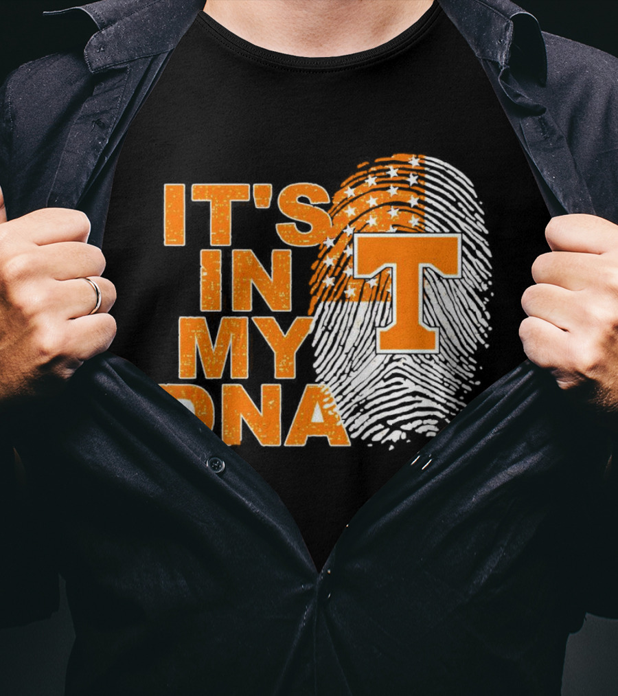 Tennessee Volunteers It's In My DNA Fingerprint American Flag T-Shirt
