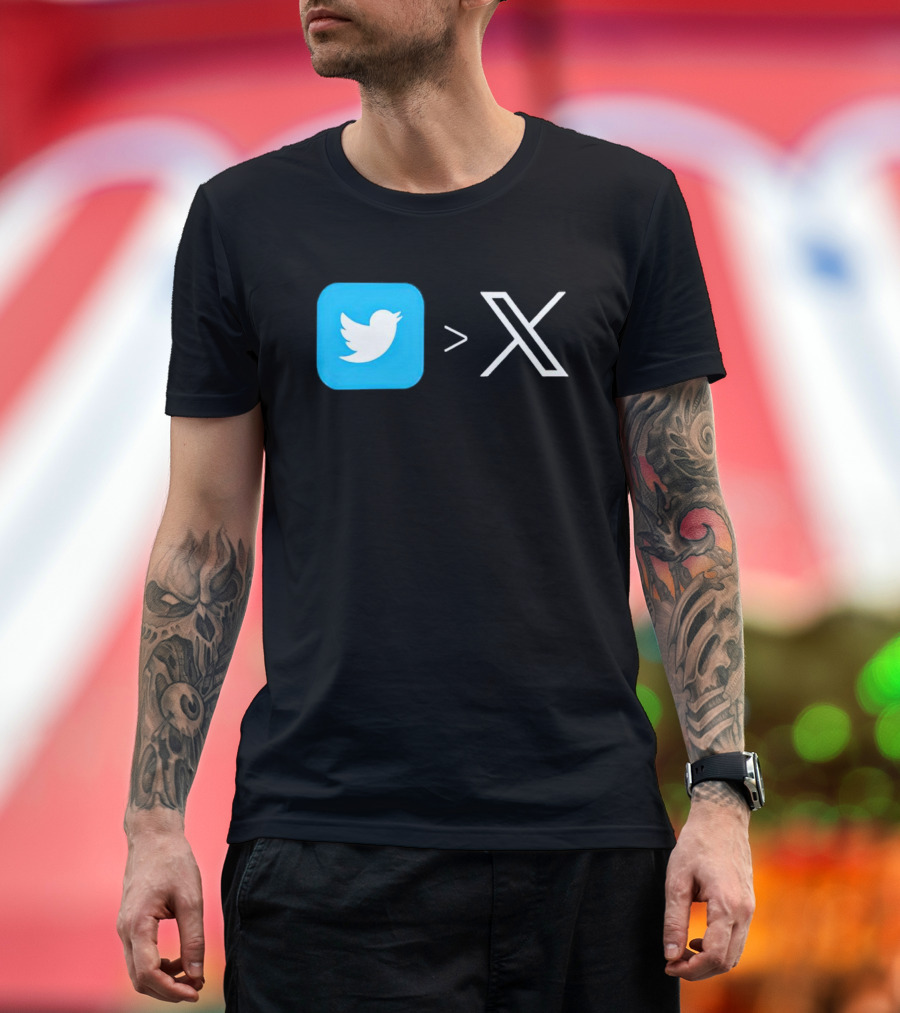 Twitter Bird Greater Than X Transition T-Shirt