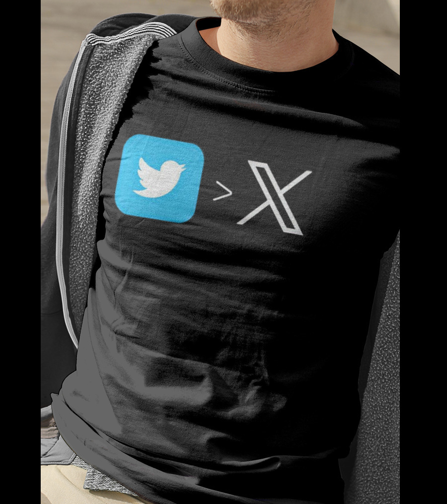 Twitter Bird Greater Than X Transition T-Shirt