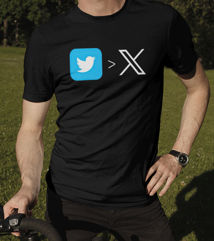 Twitter Bird Greater Than X Transition T-Shirt