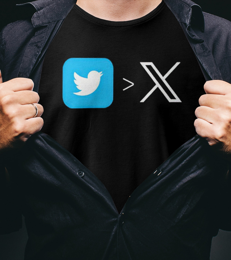 Twitter Bird Greater Than X Transition T-Shirt