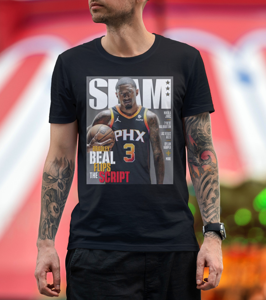 Bradley Beal Flips the Script PHX Slam Magazine Nikola Jokic Tyrese Haliburton Las Vegas Aces Dylan Harper T-Shirt