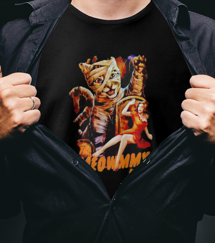 The Meowmmy Return Halloween Cat And Mummy Monster Movie T-Shirt