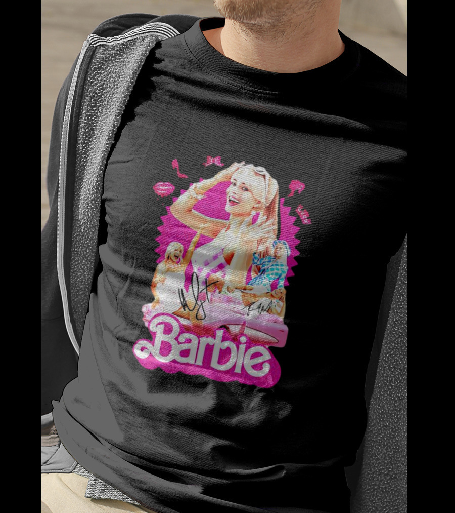 Barbie Collage With Signatures And Characters T-Shirt