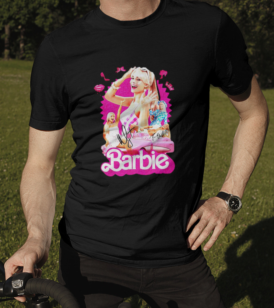 Barbie Collage With Signatures And Characters T-Shirt