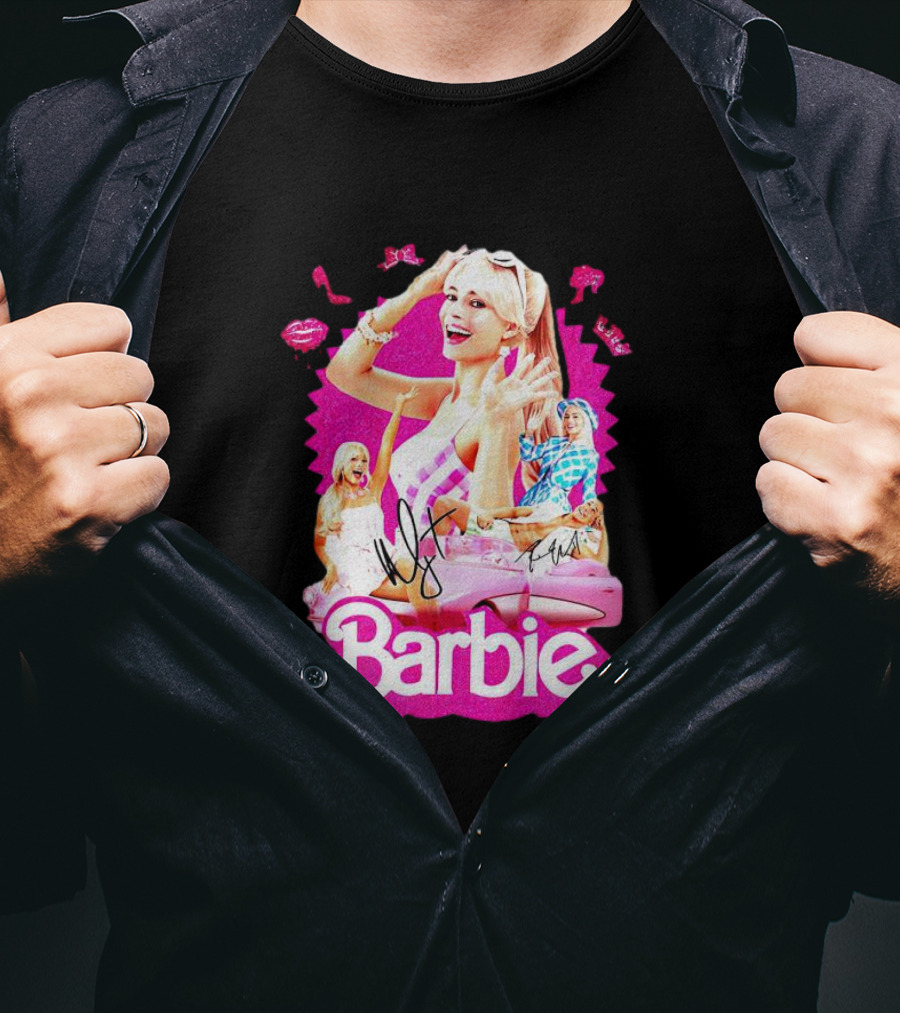 Barbie Collage With Signatures And Characters T-Shirt