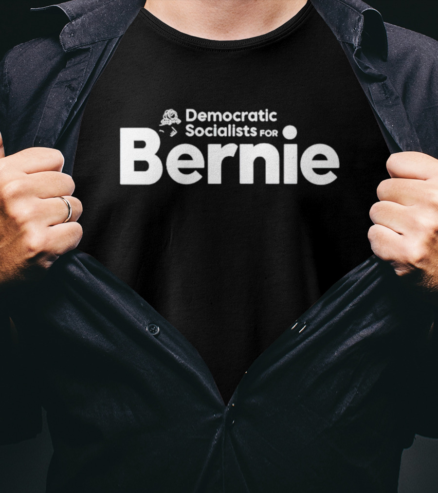 Democratic Socialists For Bernie With Rose T-Shirt