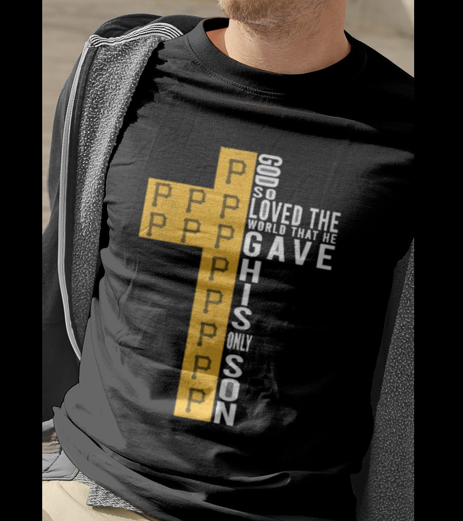 Pittsburgh Pirates God So Loved The World Cross T-Shirt