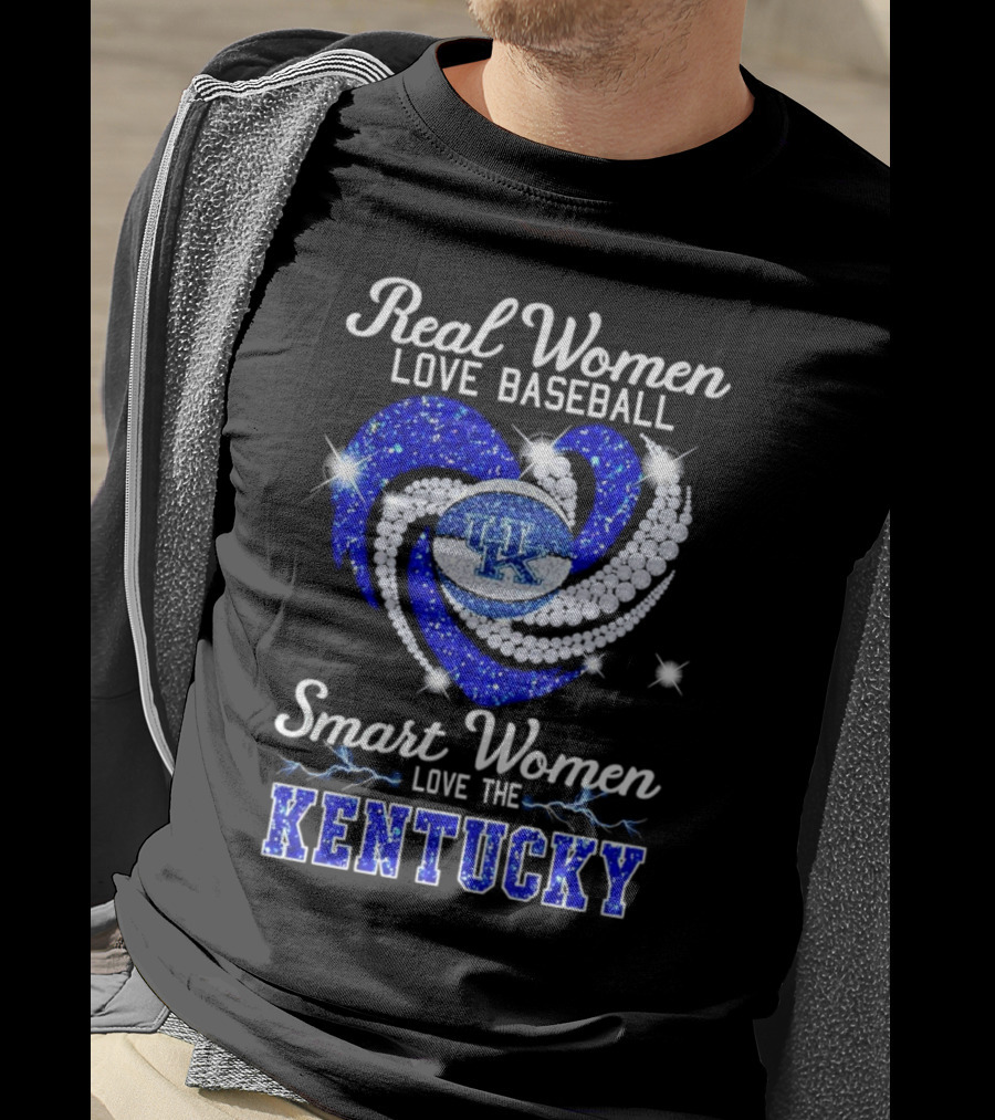 Real Women Love Baseball Smart Women Love The Kentucky Wildcats T-Shirt