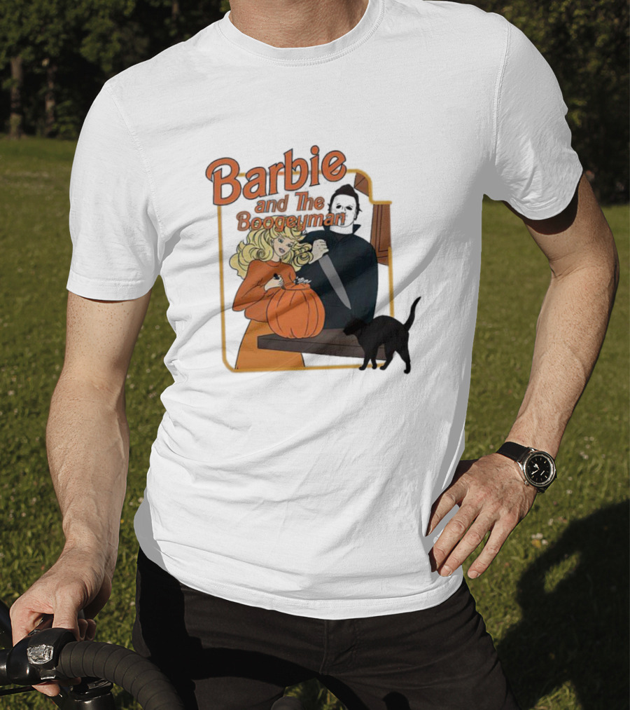 Barbie And The Boogeyman Halloween Pumpkin Cat Scene T-Shirt