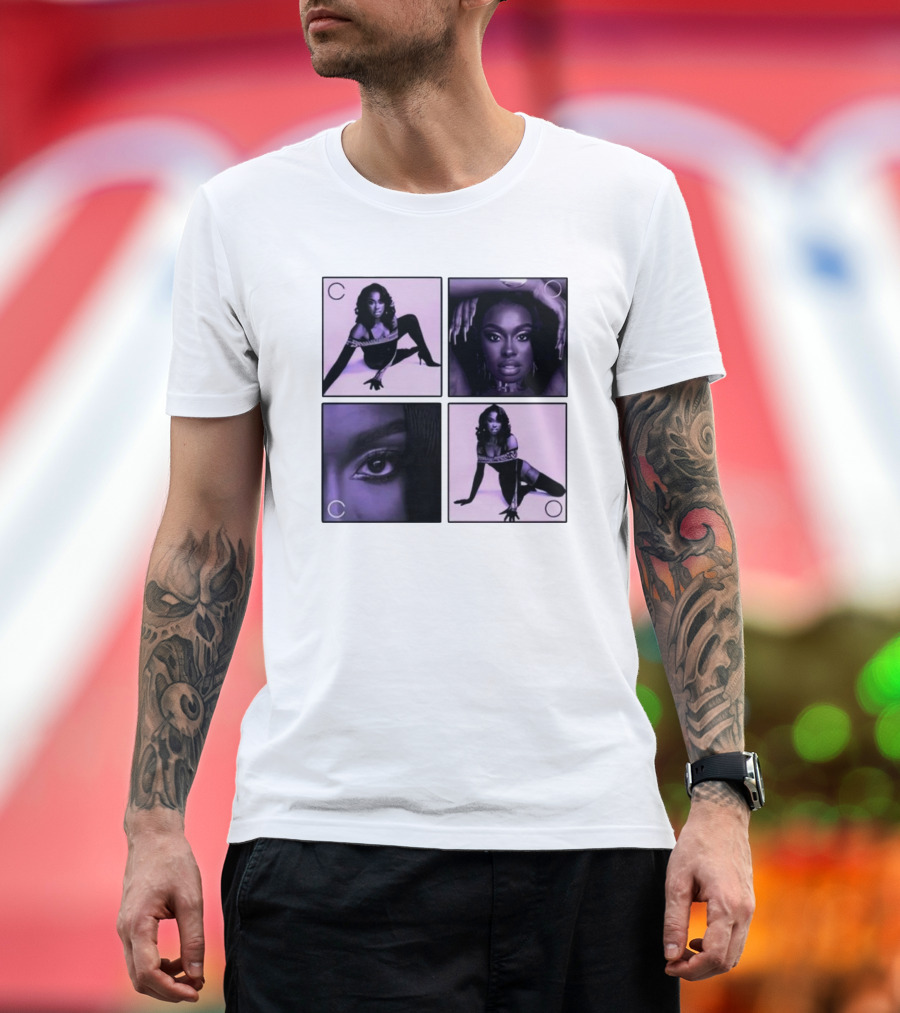 Coco Purple Photo Collage in Ivory T-Shirt