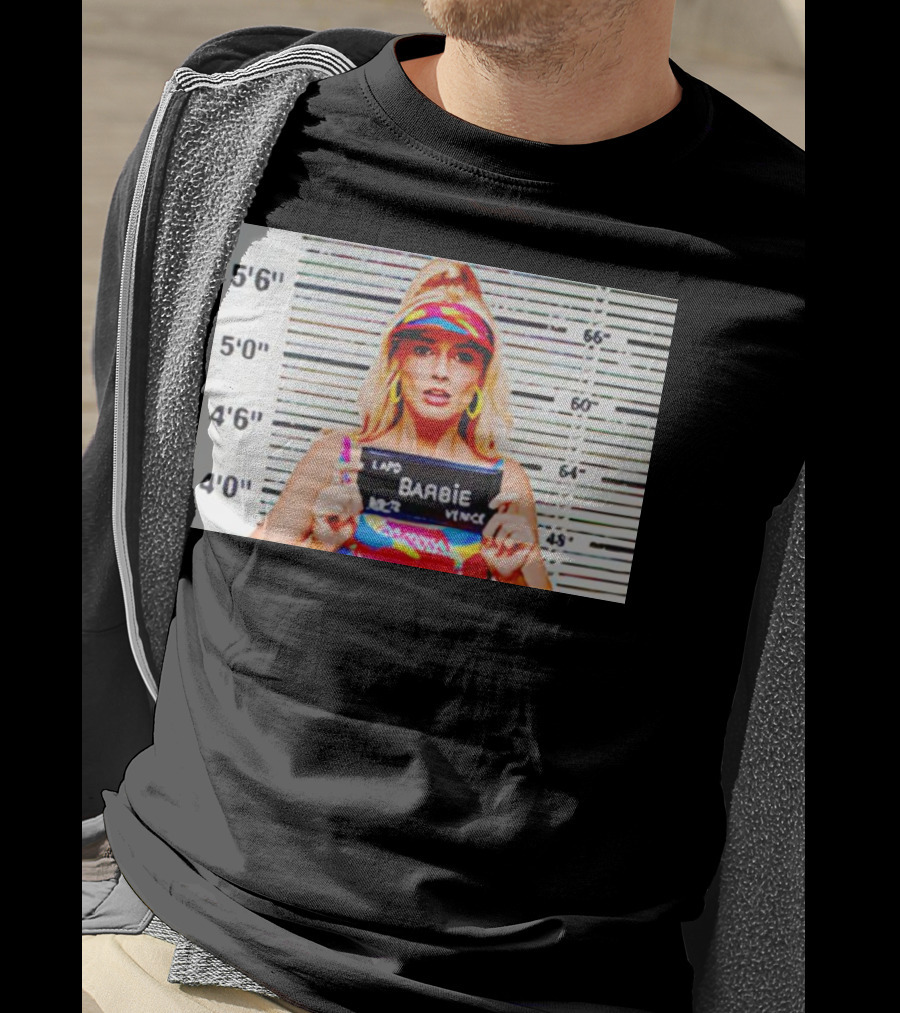 LAPD Barbie Mugshot Colorful T-Shirt