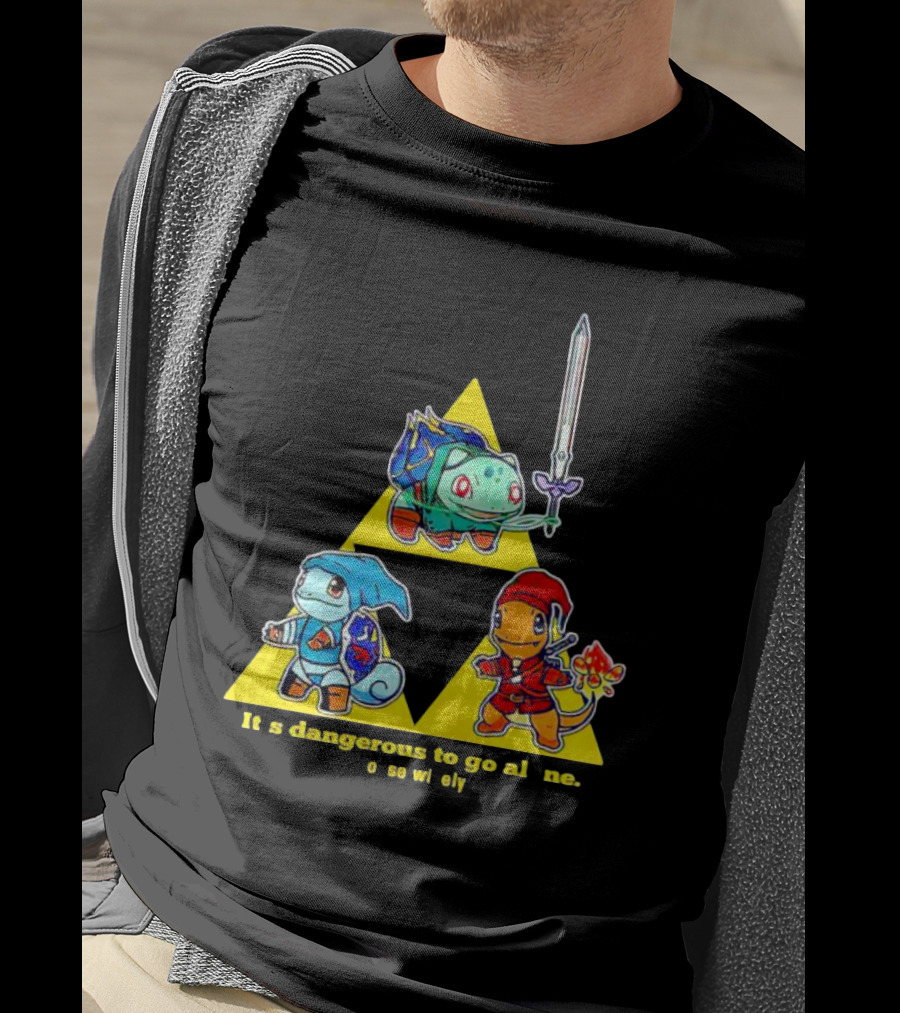 Pokemon Triforce Crossover It's Dangerous To Go Alone Choose Wisely T-Shirt