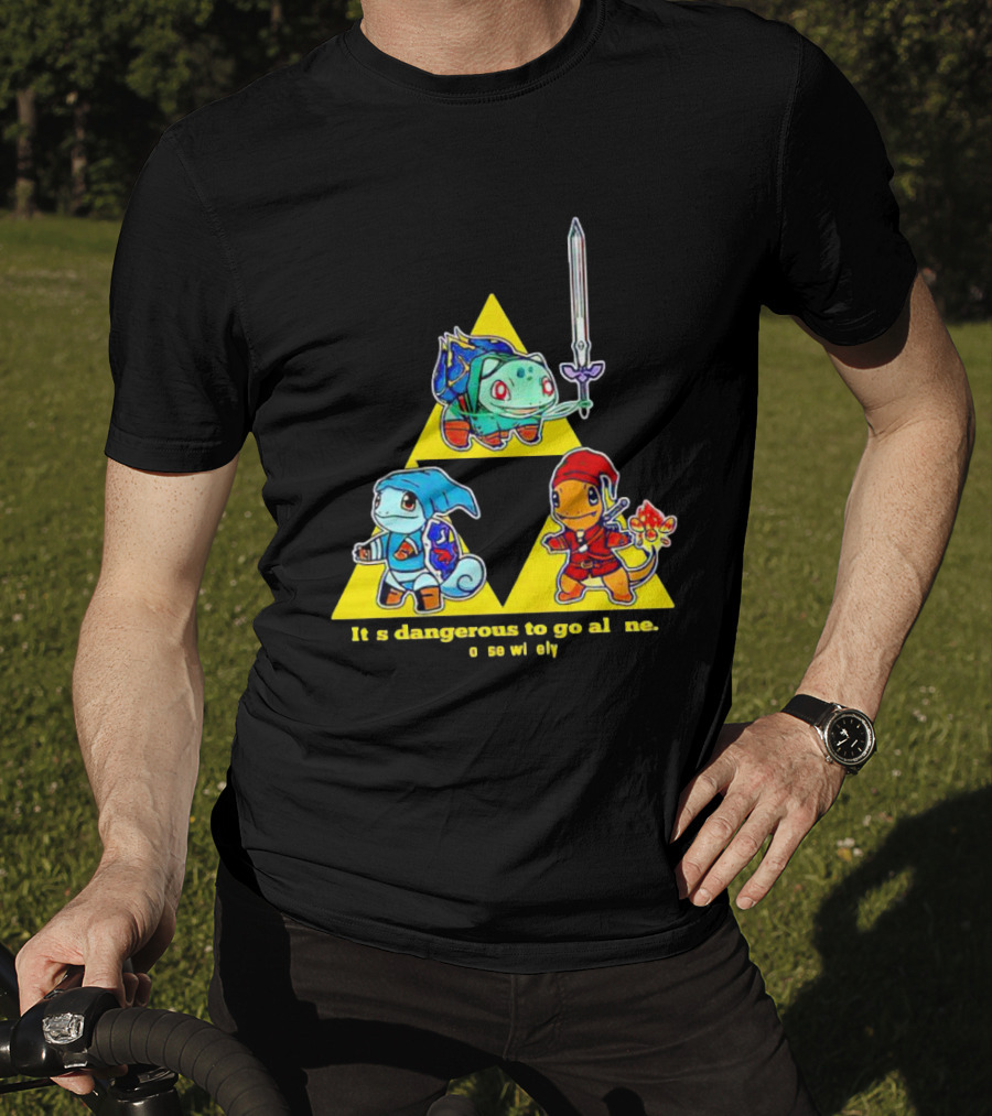 Pokemon Triforce Crossover It's Dangerous To Go Alone Choose Wisely T-Shirt