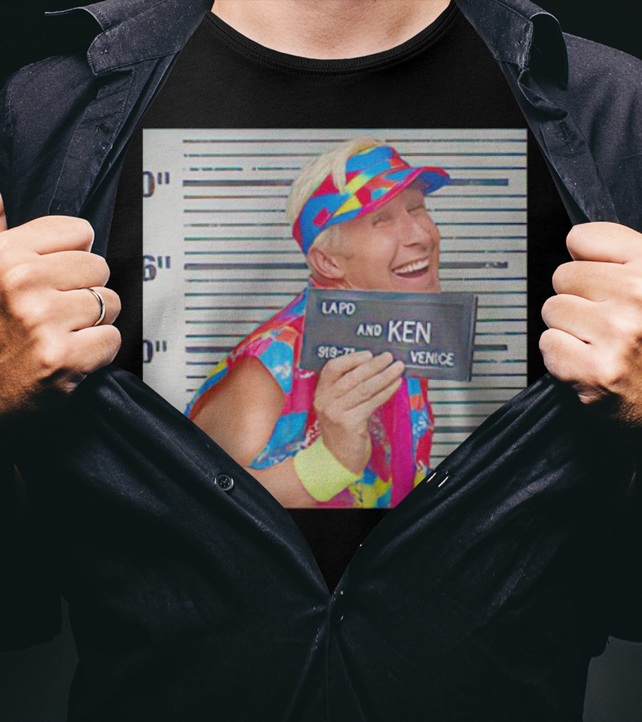 LAPD Ken Venice Mugshot Ryan Gosling Barbie T-Shirt