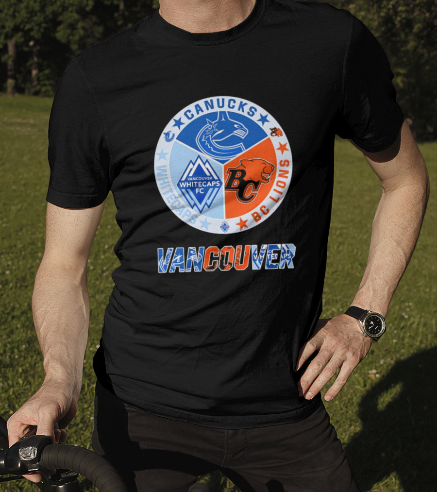 Vancouver Canucks Whitecaps BC Lions Sports Team T-Shirt