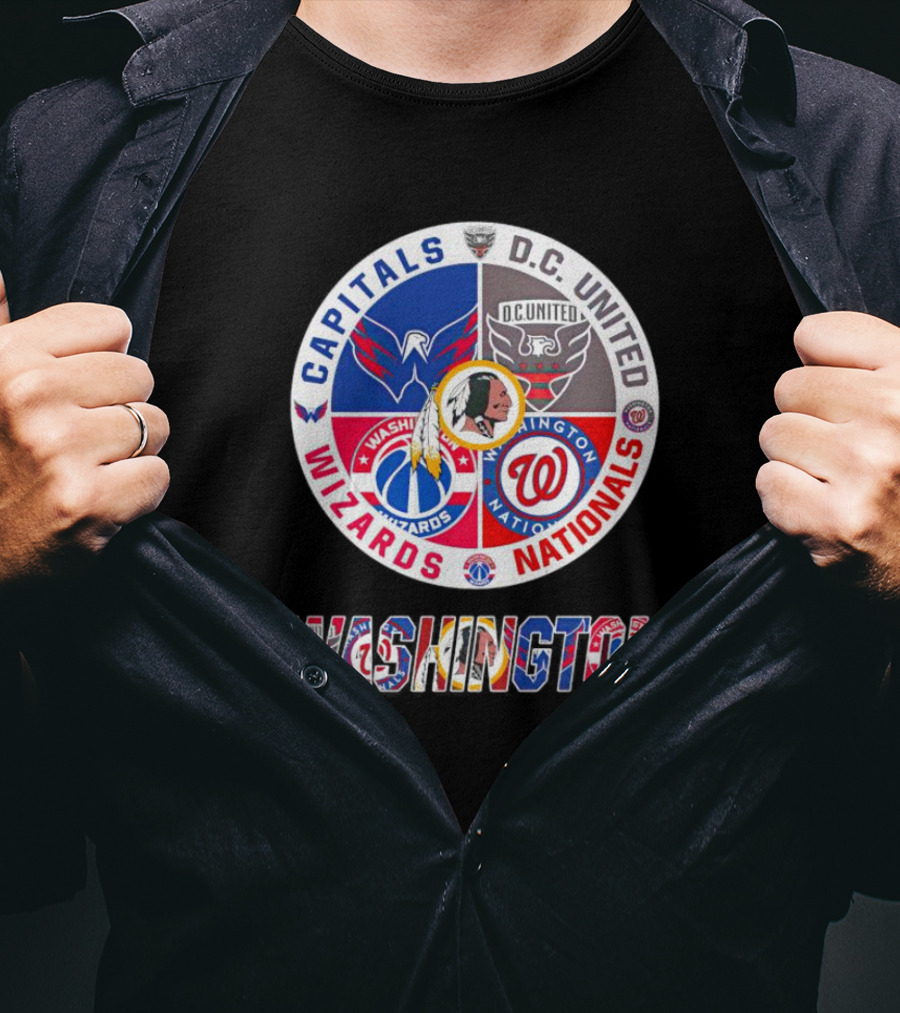 Washington Capitals Wizards DC United Nationals Sports Team T-Shirt