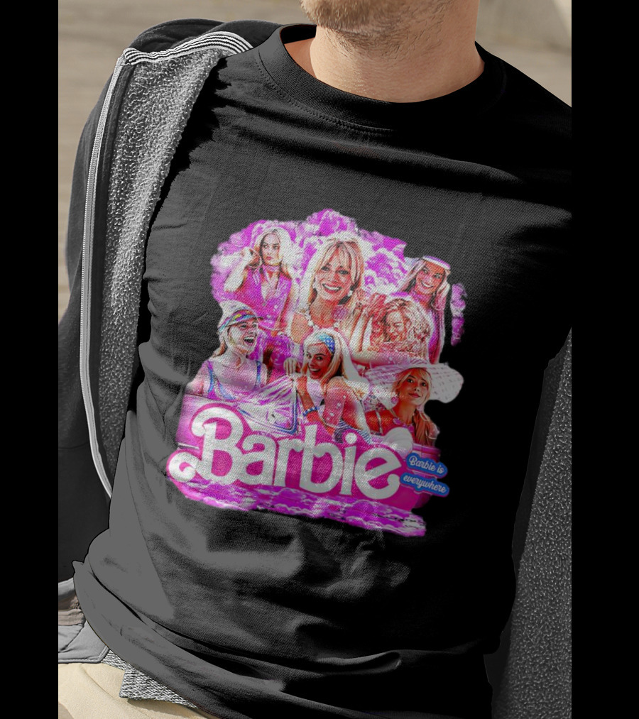 Barbie Is Everywhere Pink Collage Compilation T-Shirt