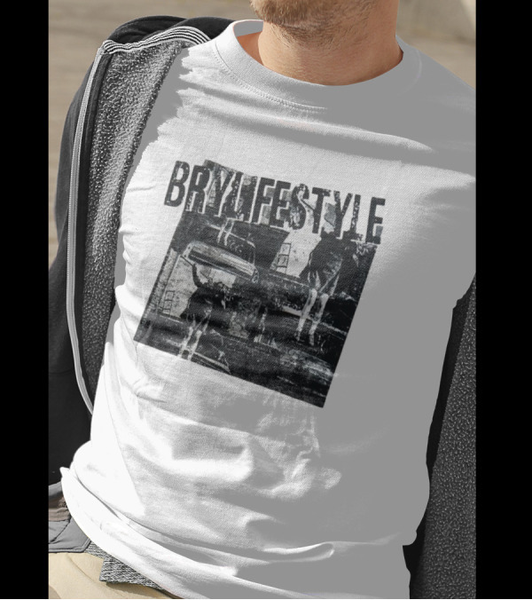 BRYLIFESTYLE Causing A Disturbance With Retro Car And Levitating Figures T-Shirt