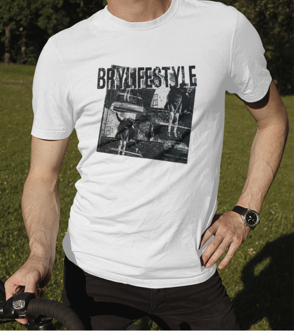 BRYLIFESTYLE Causing A Disturbance With Retro Car And Levitating Figures T-Shirt