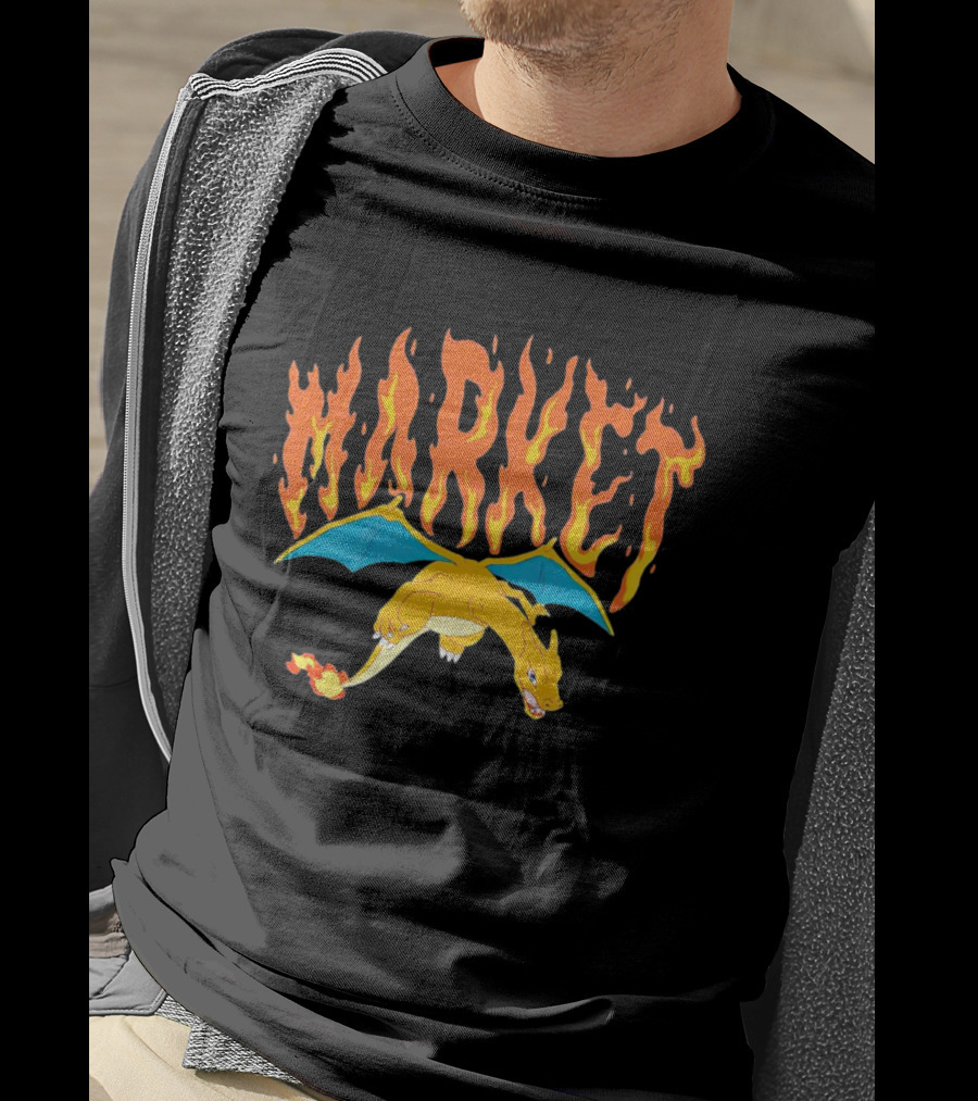 Charizard Market Fire Pokemon TCG T-Shirt