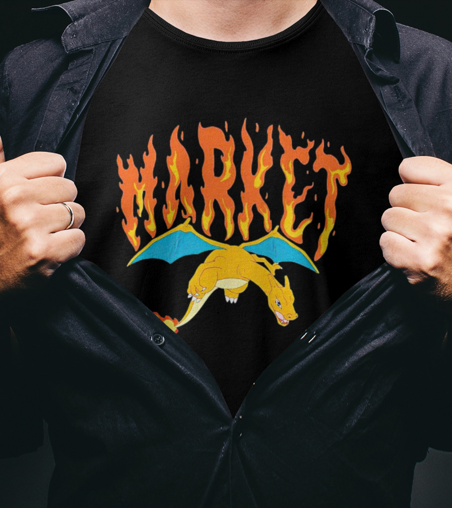 Charizard Market Fire Pokemon TCG T-Shirt
