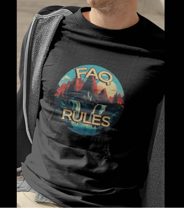 FAQ Rules Mountain Waterfall Landscape T-Shirt