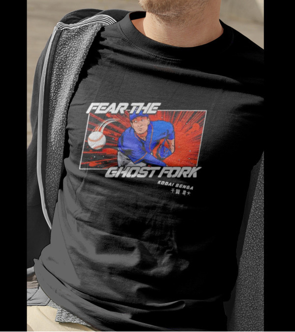 FEAR THE GHOST FORK KODAI SENGA Baseball Burst T-Shirt
