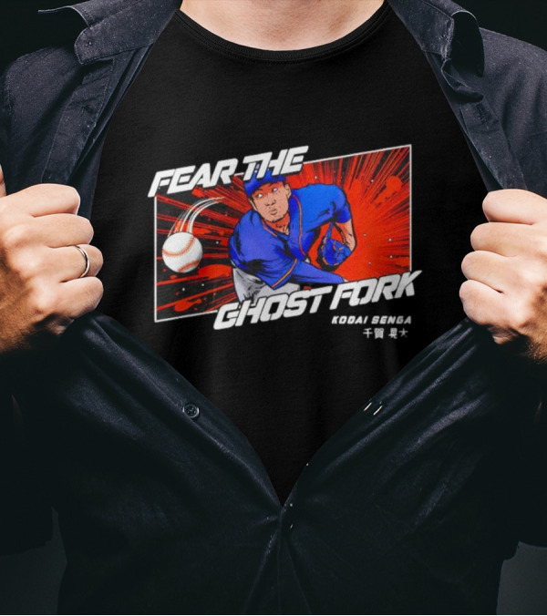 FEAR THE GHOST FORK KODAI SENGA Baseball Burst T-Shirt