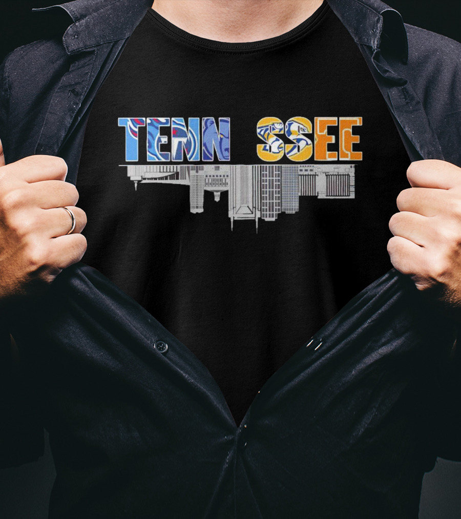 Tennessee Upside City With Team Colors And Skyline T-Shirt