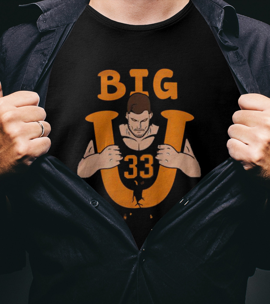 Big U 33 Uros Plavsic Basketball Player Strength T-Shirt