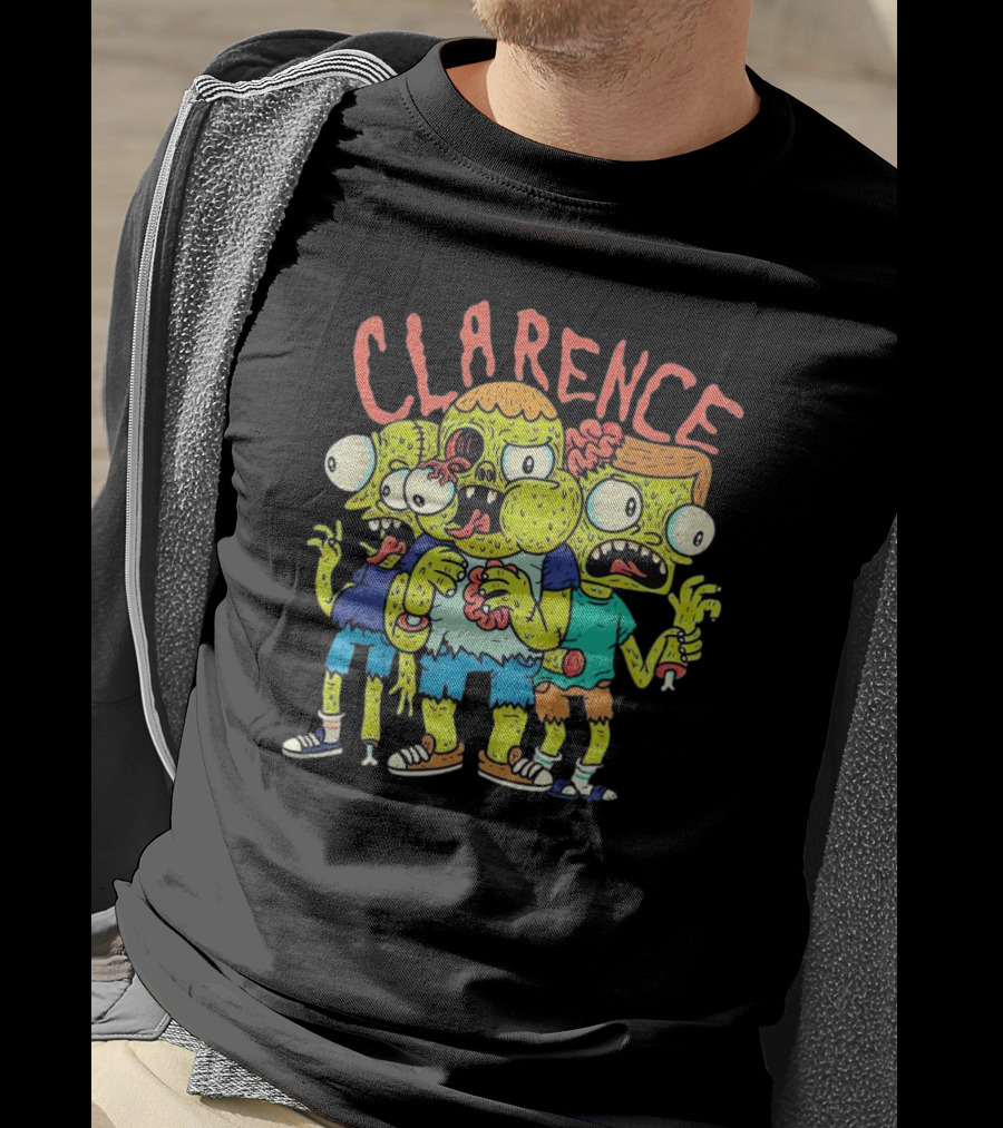 Clarence Cartoon Zombie Halloween Trio T-Shirt