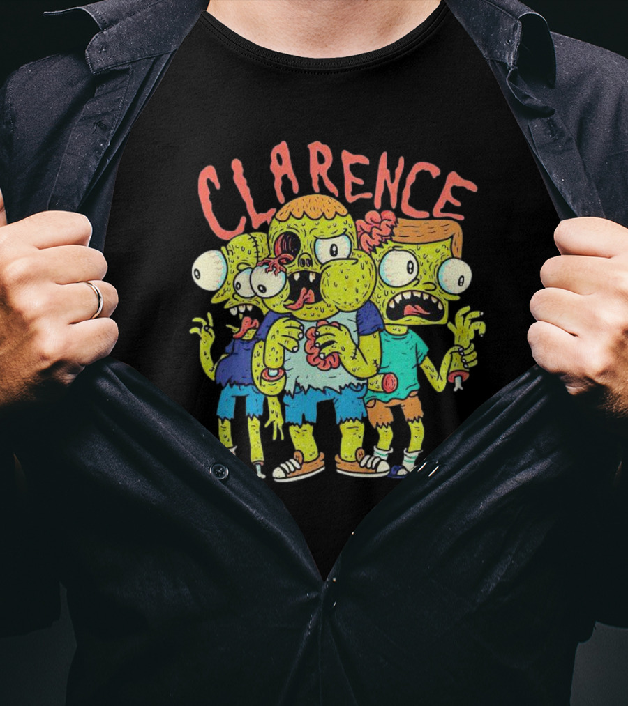 Clarence Cartoon Zombie Halloween Trio T-Shirt