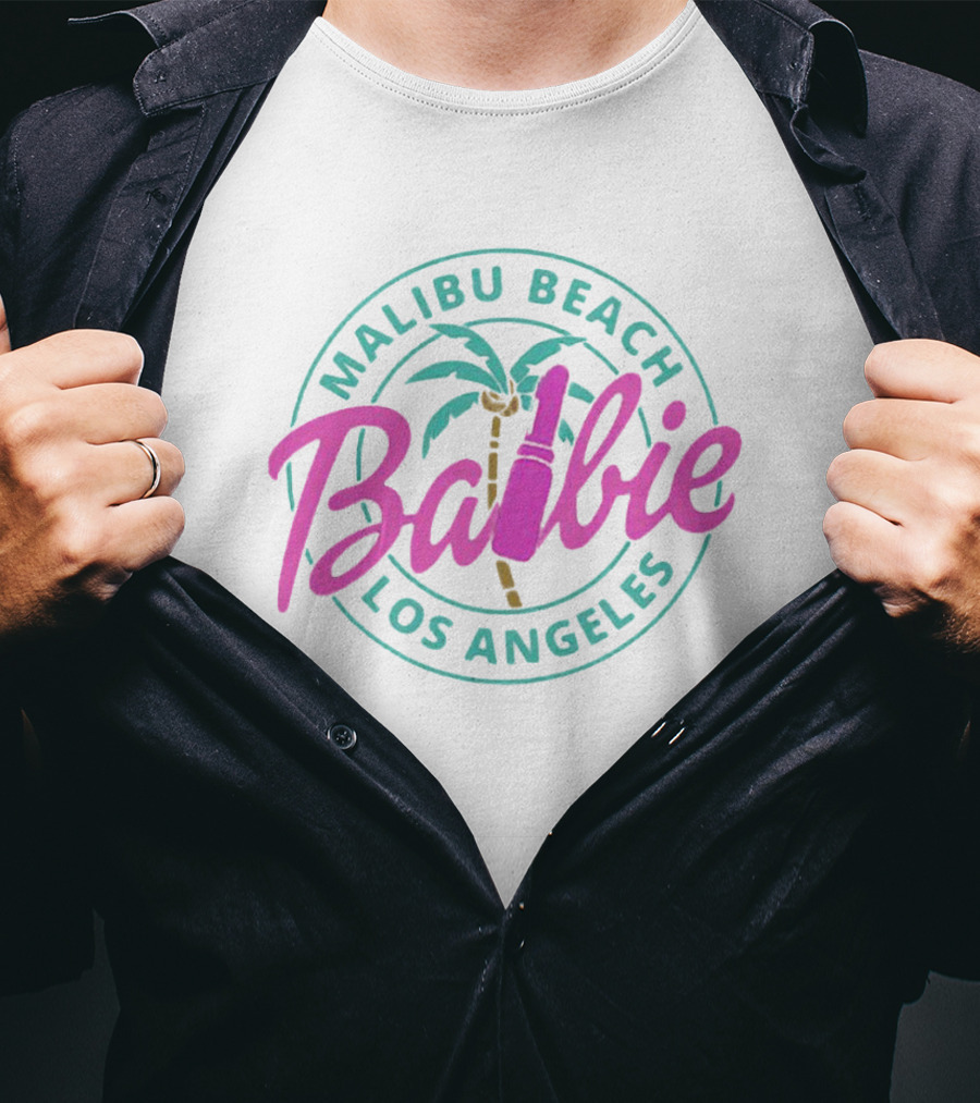 Malibu Beach Barbie Los Angeles Palm Tree T-Shirt