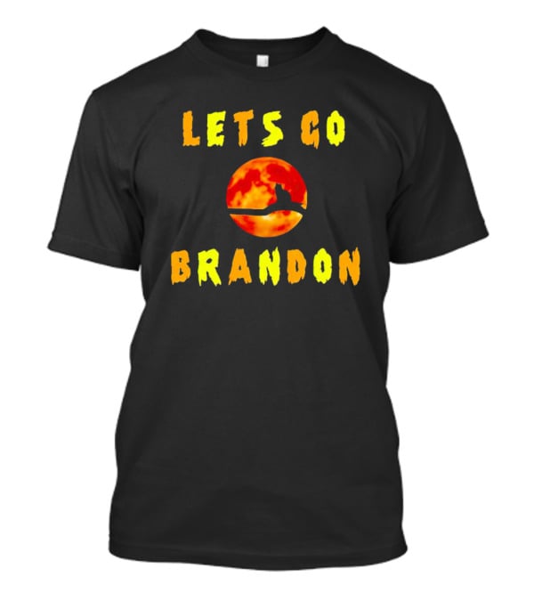 Lets Go Brandon Cat Halloween Moon T-Shirt