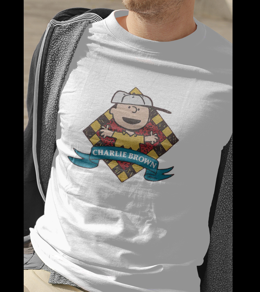 Charlie Brown Peanuts Diamond Pattern Comic T-Shirt