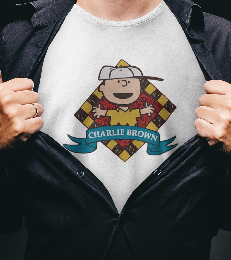 Charlie Brown Peanuts Diamond Pattern Comic T-Shirt