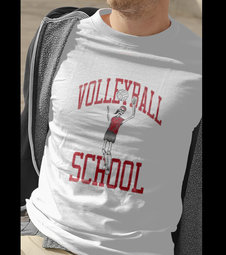 Nebraska Volleyball School Skeleton Player T-Shirt