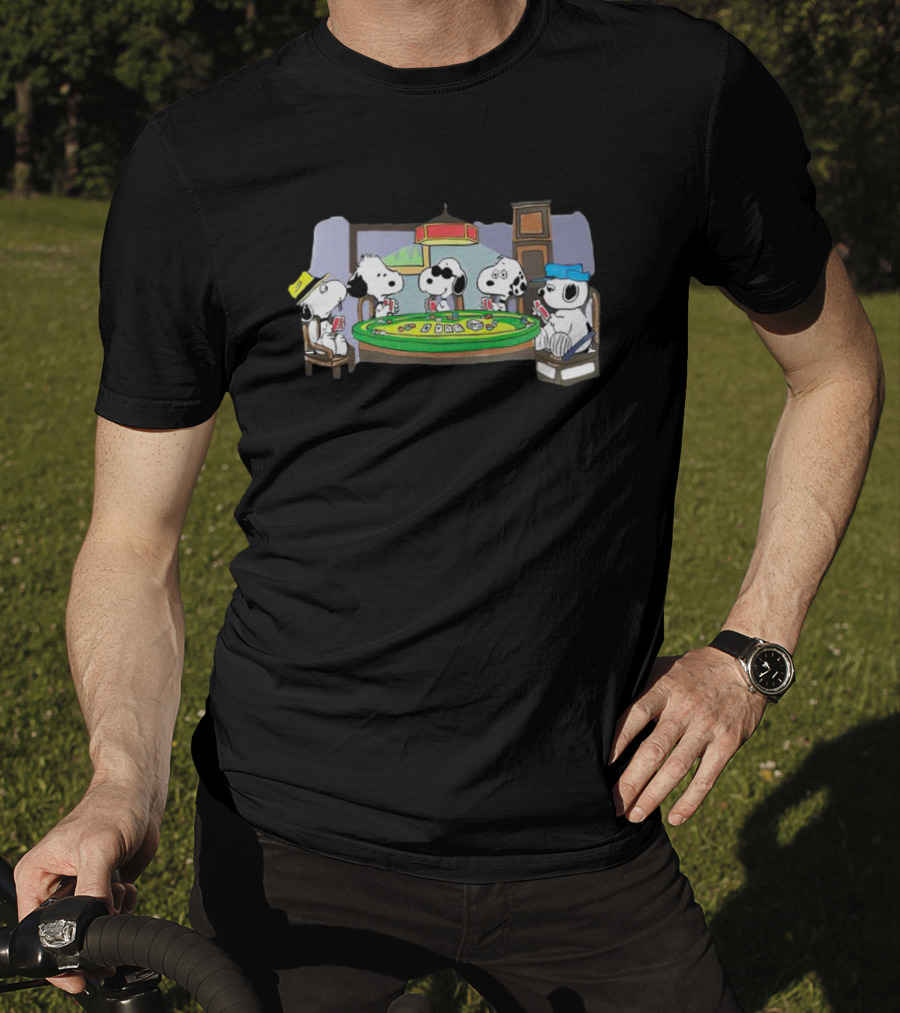 Peanuts Snoopy Playing Poker Around The Table T-Shirt
