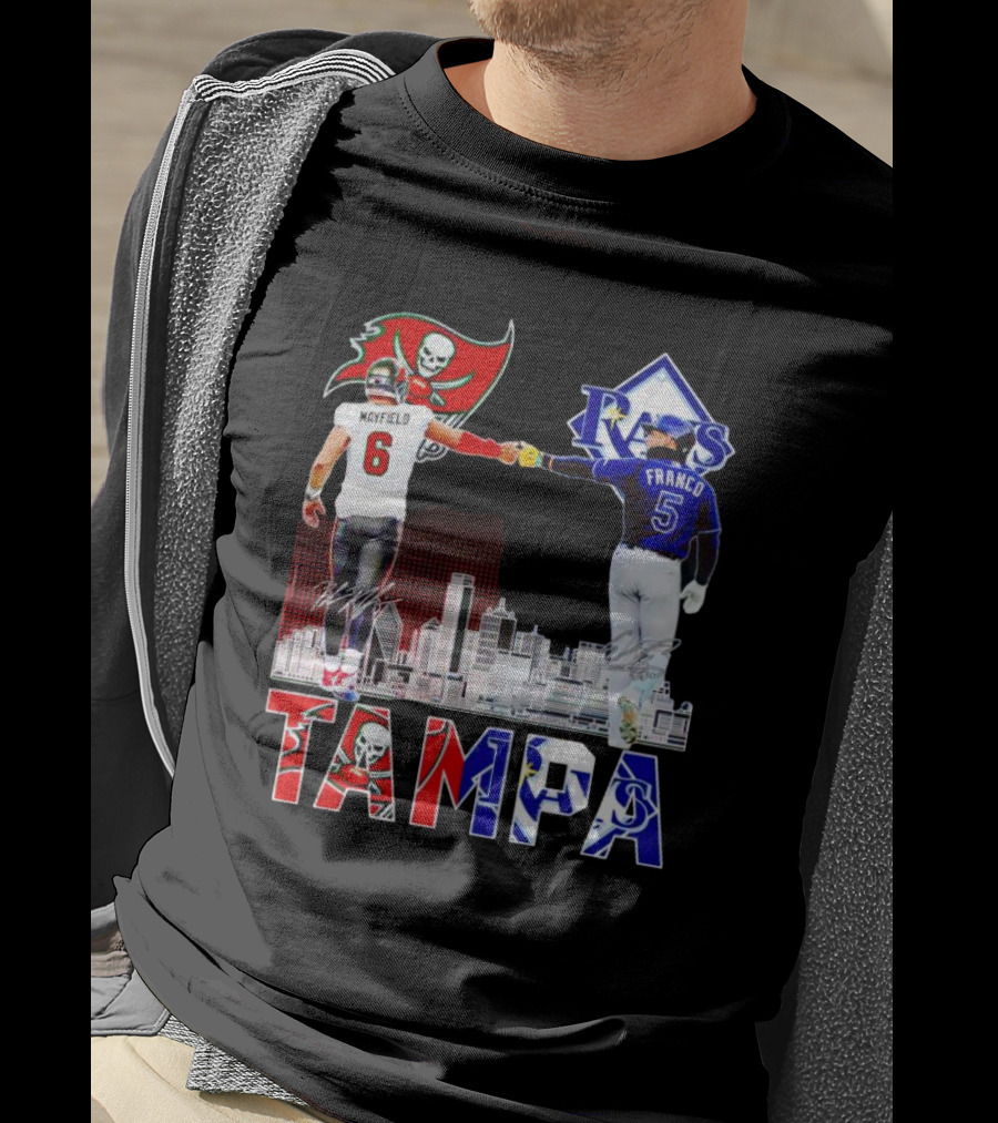 Tampa Buccaneers Mayfield 6 Rays Franco 5 City Signatures T-Shirt
