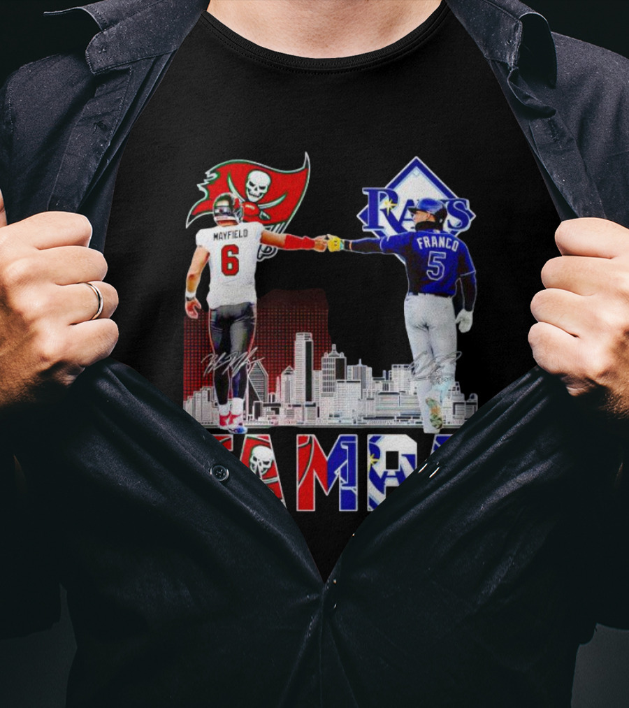 Tampa Buccaneers Mayfield 6 Rays Franco 5 City Signatures T-Shirt