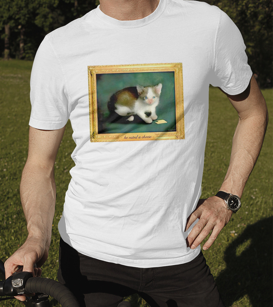 Cat He Eated A Cheese Framed T-Shirt