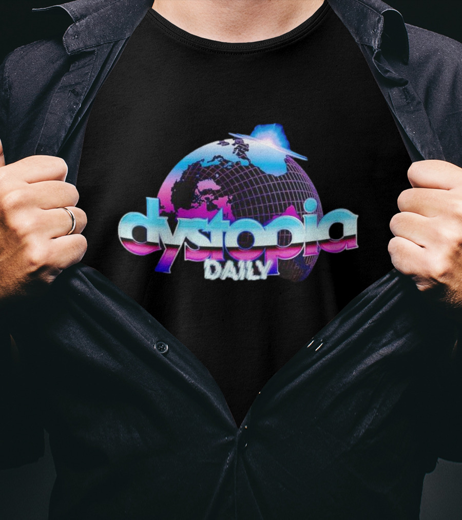 Dystopia Daily Retro Futuristic Globe T-Shirt