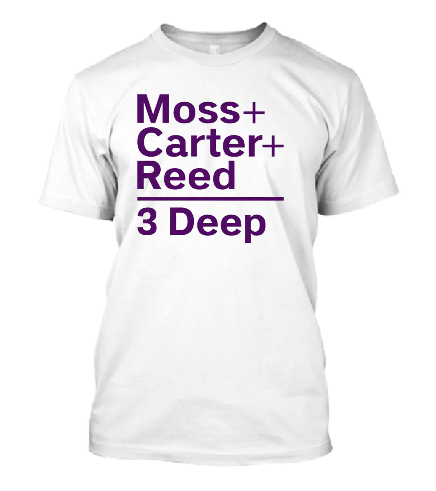 Moss Carter Reed 3 Deep Purple Text T-Shirt