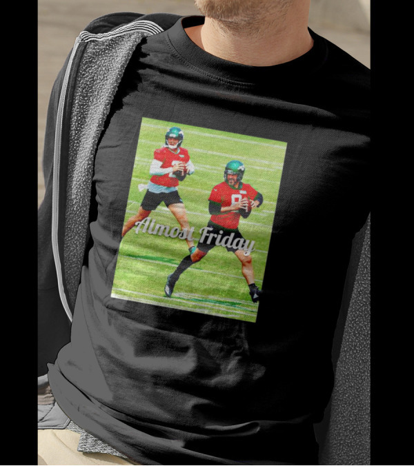 Almost Friday Quarterbacks Zach Wilson Aaron Rodgers New York Jets T-Shirt