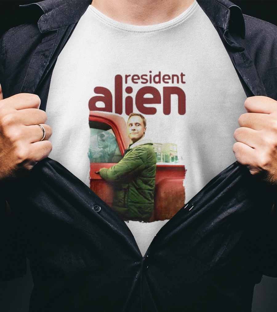 Resident Alien Christmas Truck Scene T-Shirt