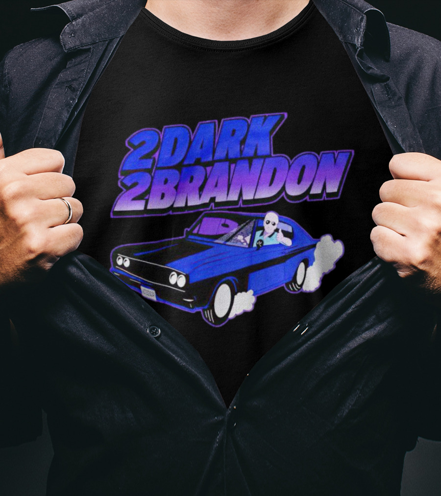 2 Dark 2 Brandon Purple Car Graphic With Driving Character T-Shirt
