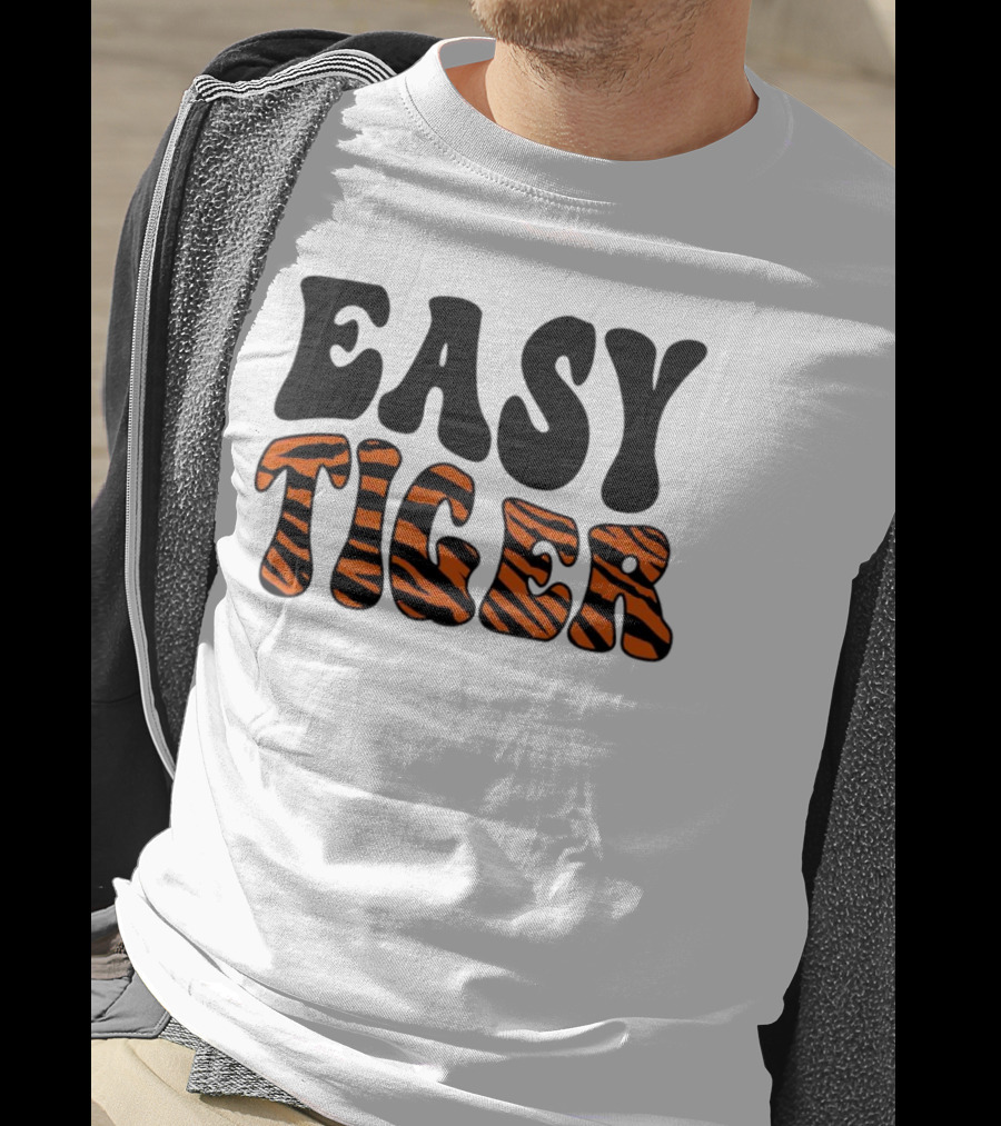 Cincinnati Bengals Easy Tiger Tiger-Striped Text T-Shirt