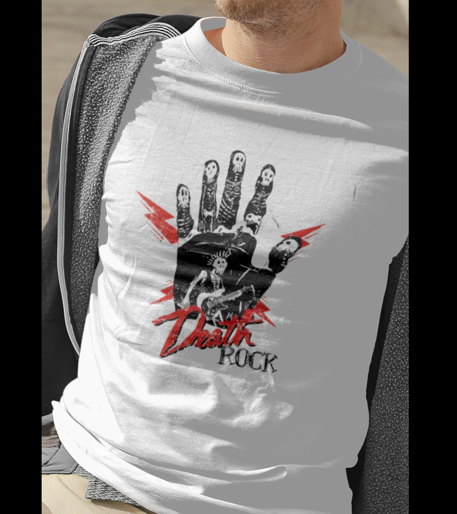 Hand Skeleton Lightning Death Rock T-Shirt